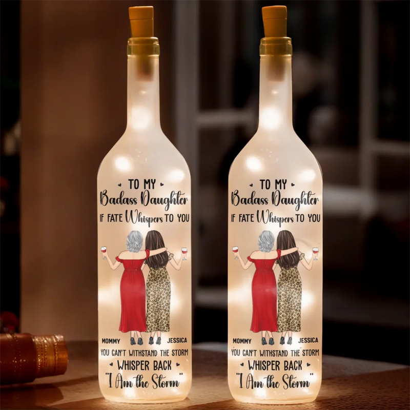 Whisper To The Storm - Family Personalized Custom Bottle Lamp - Gift For Mom, Daughter