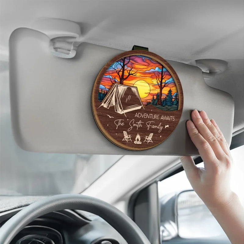 Breathe In Nature - Family Personalized Custom Car Visor Clip - Gift For Yourself, Best Friends, Siblings, Family Members