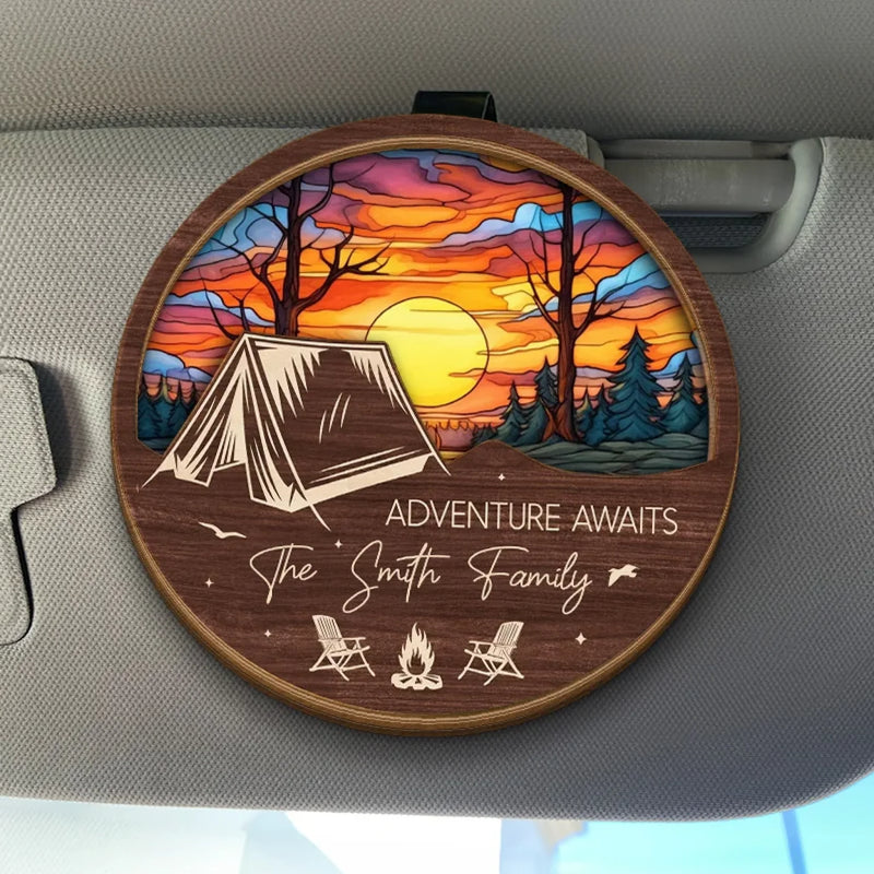 Breathe In Nature - Family Personalized Custom Car Visor Clip - Gift For Yourself, Best Friends, Siblings, Family Members