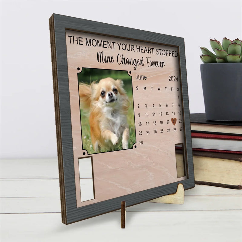 Custom Photo A Piece Of My Heart Is With You - Memorial Personalized Custom Pet Loss Sign, Collar Frame - Sympathy Gift For Dog Lovers, Pet Owners