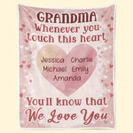 Grandma’s Love Is Forever In My Heart - Family Personalized Custom Blanket - Gift For Grandma