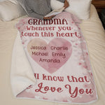 Grandma’s Love Is Forever In My Heart - Family Personalized Custom Blanket - Gift For Grandma