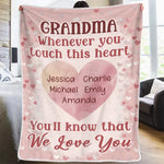 Grandma’s Love Is Forever In My Heart - Family Personalized Custom Blanket - Gift For Grandma