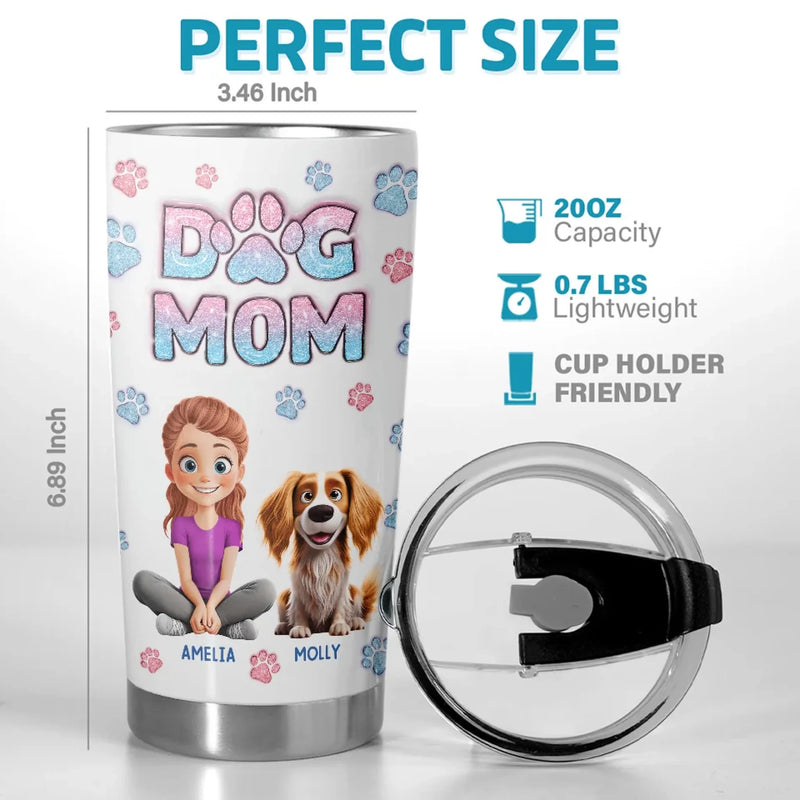 Life Is Better With Fur - Dog & Cat Personalized Custom 3D Inflated Effect Printed Tumbler - Gift For Pet Owners, Pet Lovers