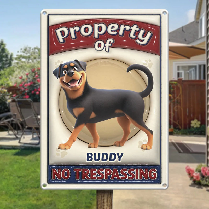 Property Of A Paw-some Dog - Dog Personalized Custom 3D Inflated Effect Printed Home Decor Metal Sign - House Warming Gift For Pet Owners, Pet Lovers