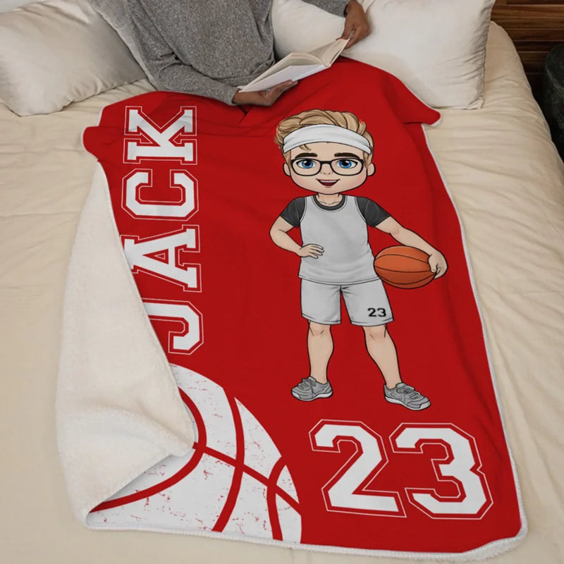 Heart On The Court - Personalized Custom Blanket - Gift For Sport Lovers, Sport Players