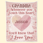 Grandma’s Love Is Forever In My Heart - Family Personalized Custom Blanket - Gift For Grandma