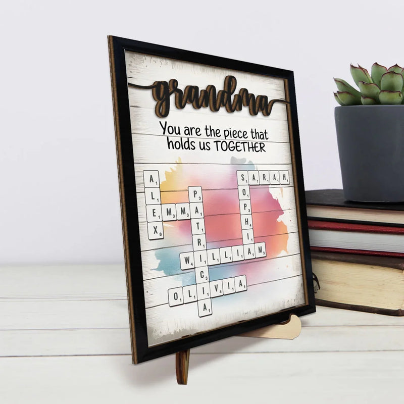 Home Is Where Your Grandma Is - Family Personalized Custom 2-Layered Wooden Plaque With Stand - Mother's Day, Gift For Mom, Grandma