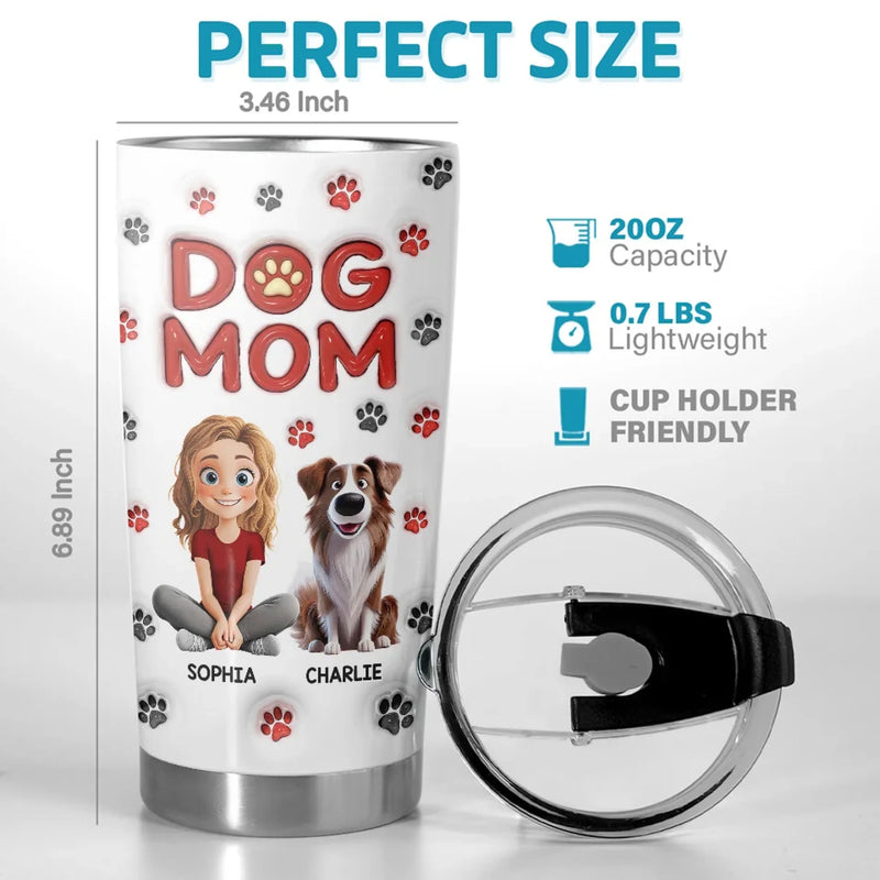 My Dog Is My Heart With Fur - Dog Personalized Custom 3D Inflated Effect Printed Tumbler - Gift For Pet Owners, Pet Lovers