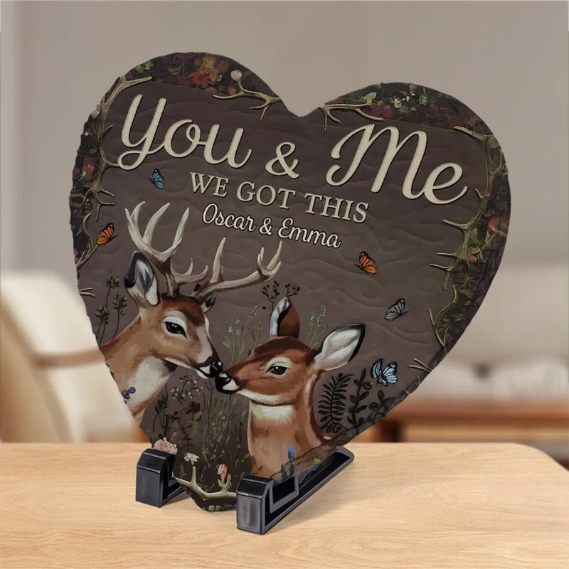 For The Moments That Make Your Love Unique - Couple Personalized Custom Heart Shaped Stone With Stand - Gift For Husband Wife, Anniversary