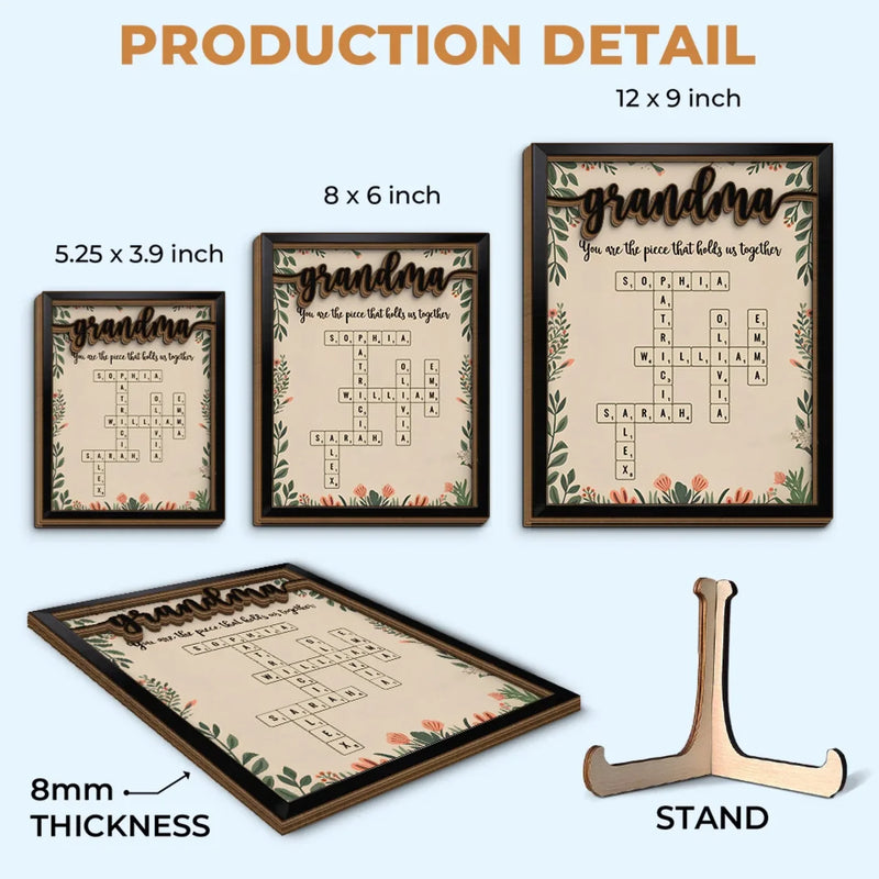 A Grandma’s Love Is Timeless And Unconditional - Family Personalized Custom 2-Layered Wooden Plaque With Stand - Mother's Day Gift For Mom, Grandma