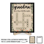 A Grandma’s Love Is Timeless And Unconditional - Family Personalized Custom 2-Layered Wooden Plaque With Stand - Mother's Day Gift For Grandma, Mom