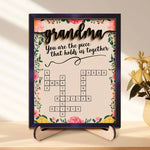 Families Grow Strong In The Warmth Of Grandma’s Love - Family Personalized Custom 2-Layered Wooden Plaque With Stand - Mother's Day Gift For Mom, Grandma