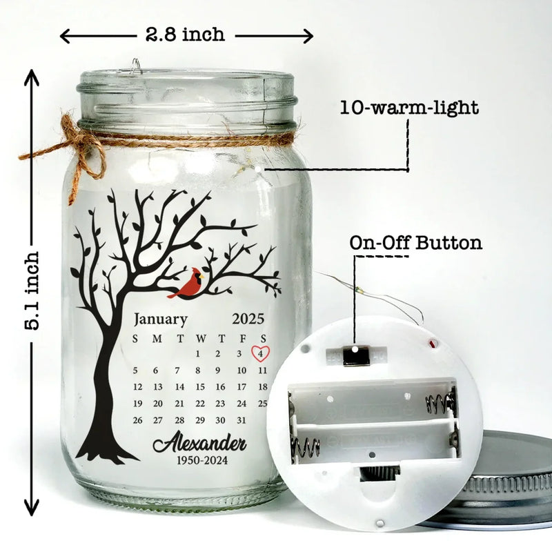 A Little Light To Guide You Through The Tough Days - Memorial Personalized Custom Mason Jar Light - Sympathy Gift For Family Members