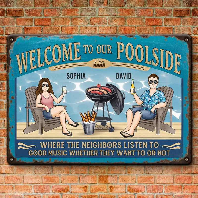 Smoke, Sip, And Savor - Couple Personalized Custom Home Decor Metal Sign - House Warming Gift For Yourself, Husband Wife, Best Friends, Family Members