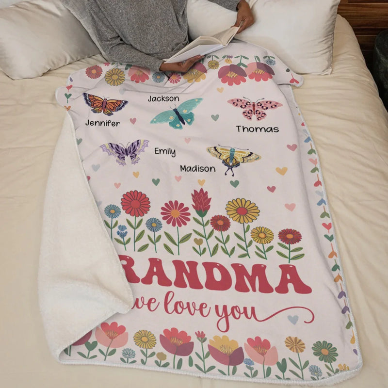 Wrap Her In The Warmth Of Her Own Endless Care - Family Personalized Custom Blanket - Mother's Day Gift For Mom, Grandma