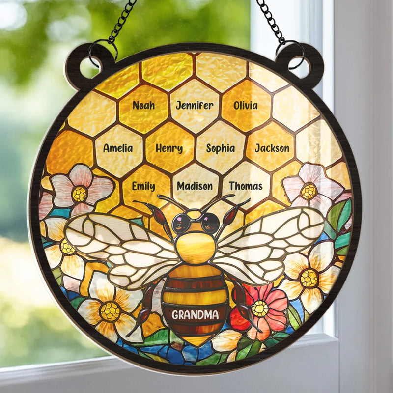 Every Grandchild Is A Grand Blessing - Family Personalized Window Hanging Suncatcher - Gift For Mom, Grandma