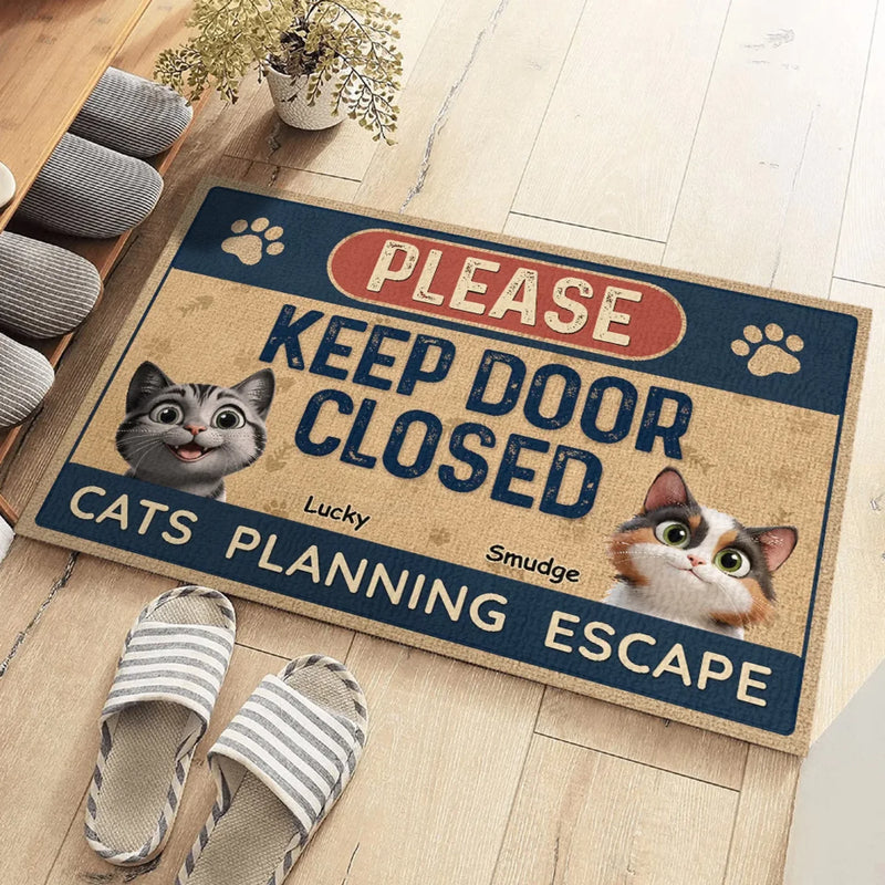 Perfect For The Person Who Lives With Furry Little Bosses - Cat Personalized Custom Home Decor Decorative Mat - House Warming Gift For Pet Owners, Pet Lovers