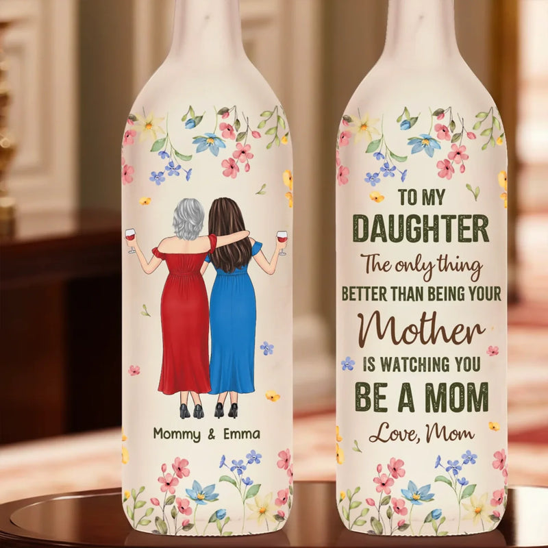 A Sweet Reminder Of The Love Between Mom And Daughter - Family Personalized Custom Bottle Lamp - Gift For Mom, Daughter