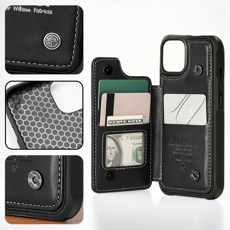 Behind Every Happy Family Is A Mother Who Gives Her All - Family Personalized Custom Leather Flip Wallet Phone Case - Mother's Day Gift For Mom, Grandma