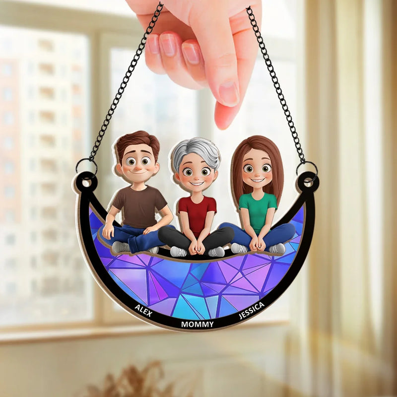 My First Home - Family Personalized Window Hanging Suncatcher Ornament - Gift For Mom