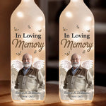Custom Photo Our Hearts Are Forever With You - Memorial Personalized Custom Bottle Lamp - Sympathy Gift For Family