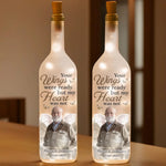 Custom Photo Our Hearts Are Forever With You - Memorial Personalized Custom Bottle Lamp - Sympathy Gift For Family