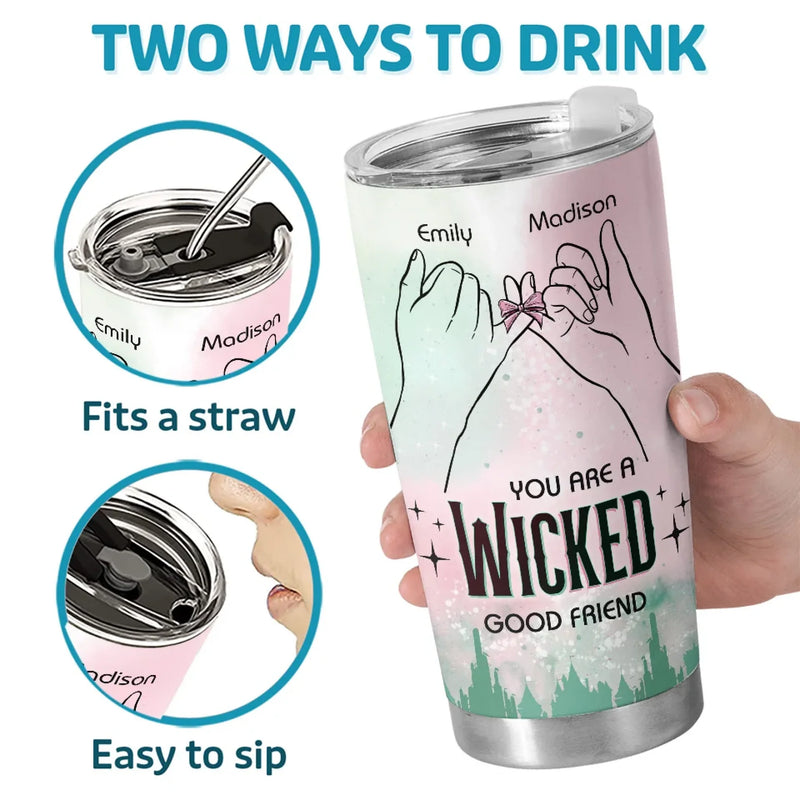 Crossed Fingers, Crossed Paths, Besties For Life - Bestie Personalized Custom Tumbler - Gift For Best Friends, BFF, Sisters