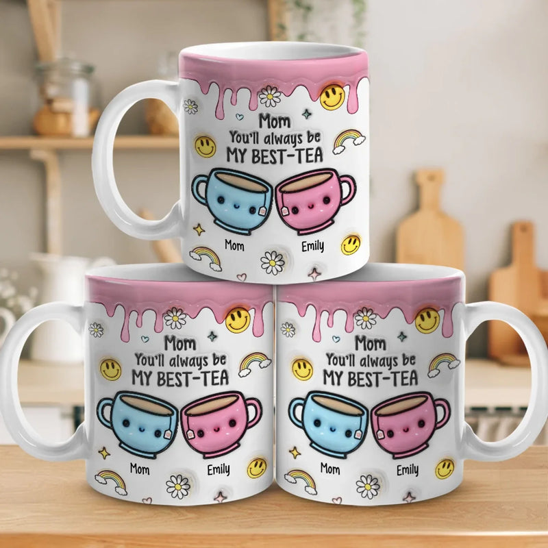 Forever Connected, Always Loved - Family Personalized Custom 3D Inflated Effect Printed Mug - Gift For Mom, Daughter