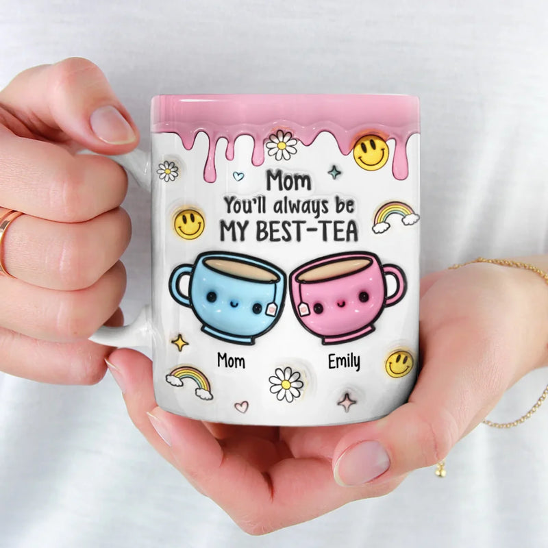Forever Connected, Always Loved - Family Personalized Custom 3D Inflated Effect Printed Mug - Gift For Mom, Daughter