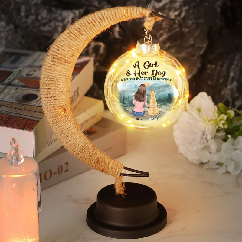 Love You Now And Forever - Dog & Cat Personalized Custom Moon Lamp Light - Gift For Pet Owners, Pet Lovers