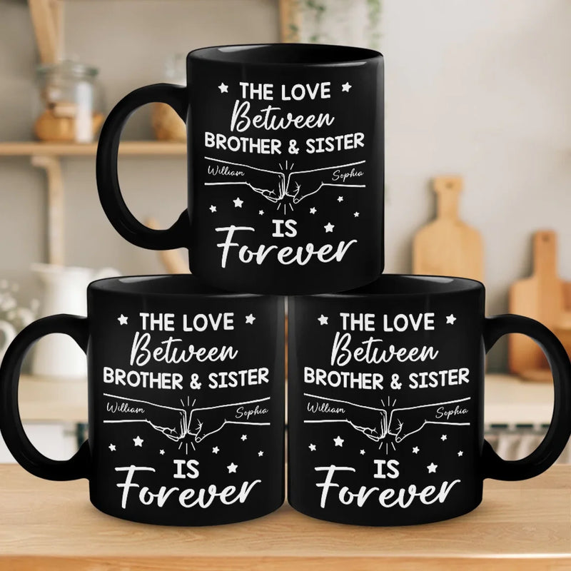 Siblings By Birth, Best Friends By Choice - Family Personalized Custom Black Mug - Gift For Family Members, Siblings, Brothers, Sisters
