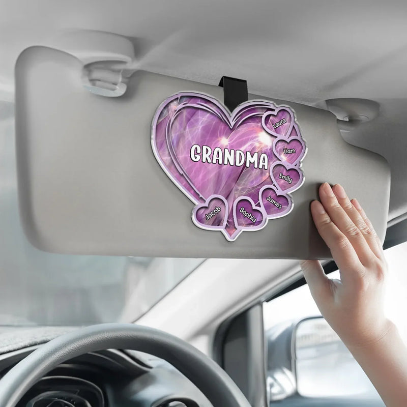 My Kids, My Forever Love - Family Personalized Custom Car Visor Clip - Gift For Mom, Grandma