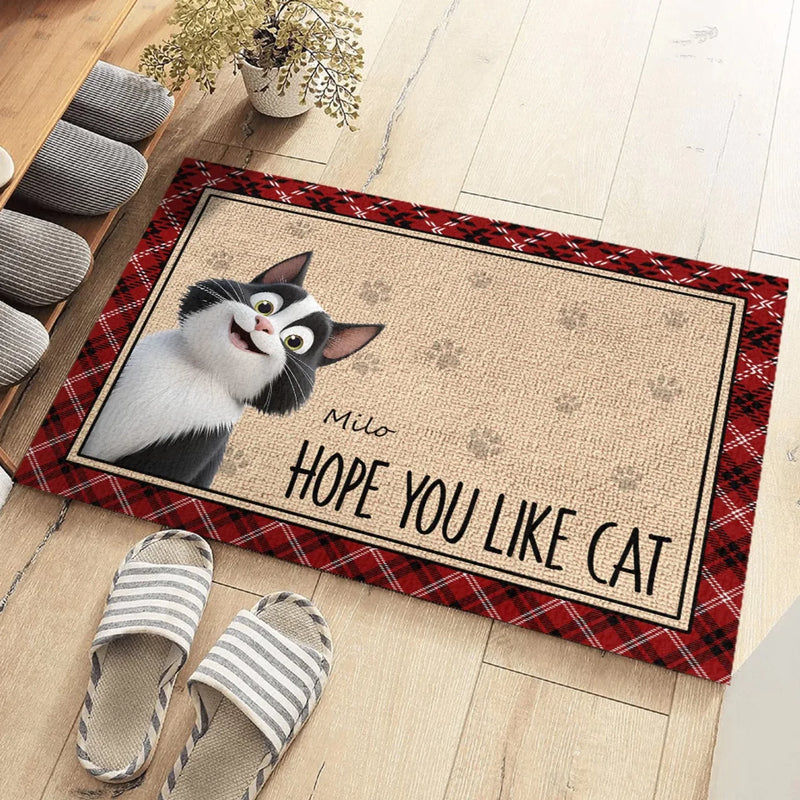 Welcome To Our Home - Cat Personalized Custom Home Decor Decorative Mat - House Warming Gift For Pet Owners, Pet Lovers