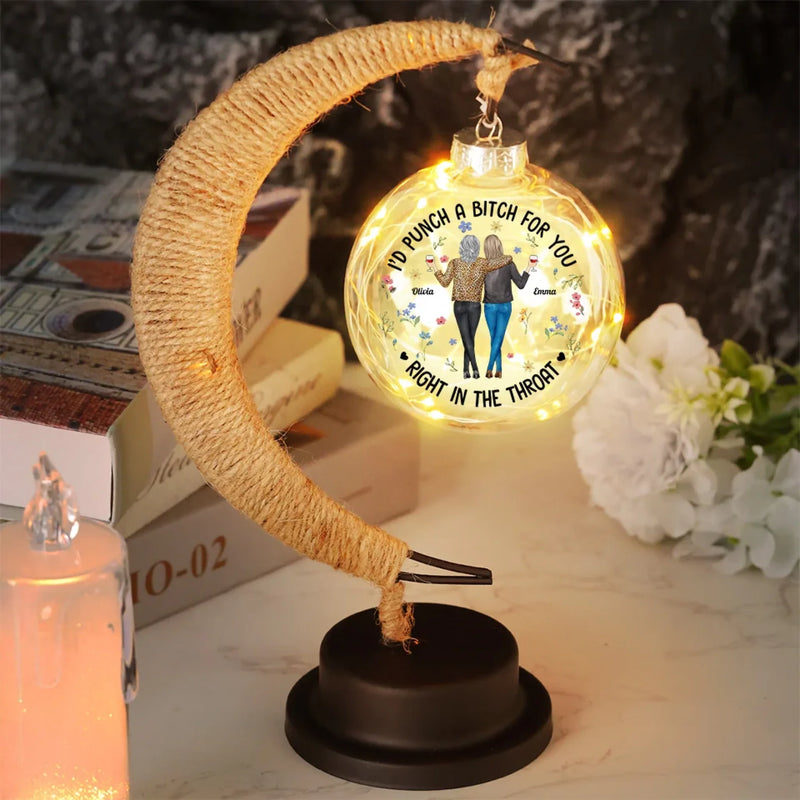 Partners In Crime And Chaos - Bestie Personalized Custom Moon Lamp Light - Gift For Best Friends, BFF, Sisters