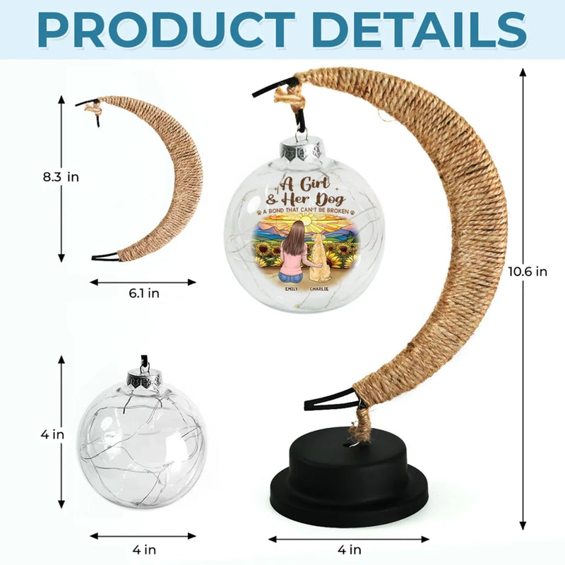 Our Bond Can't Be Broken - Dog & Cat Personalized Custom Moon Lamp Light - Gift For Pet Owners, Pet Lovers