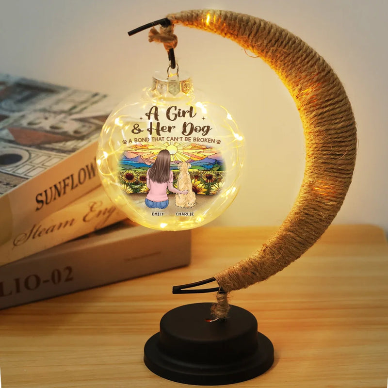 Our Bond Can't Be Broken - Dog & Cat Personalized Custom Moon Lamp Light - Gift For Pet Owners, Pet Lovers