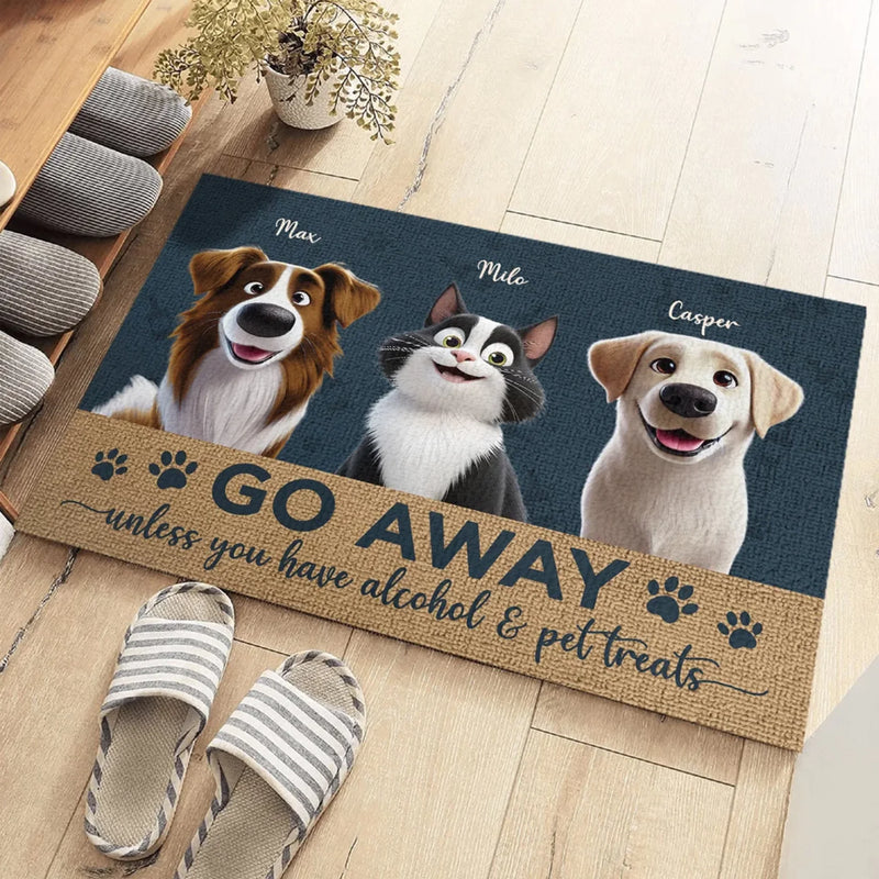 Pets Fill Our Hearts - Dog & Cat Personalized Custom Home Decor Decorative Mat - House Warming Gift For Pet Owners, Pet Lovers