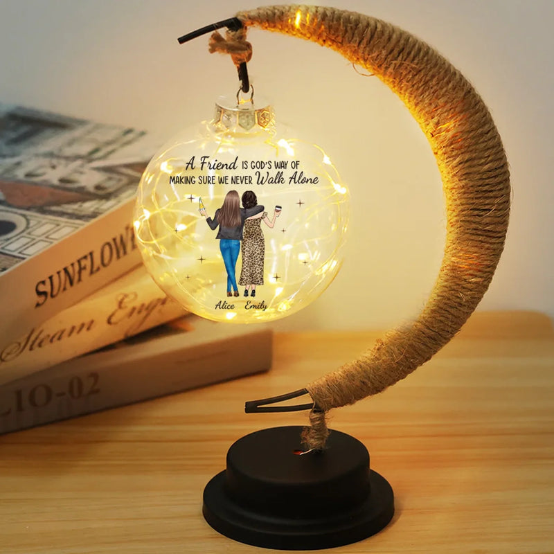 A Gift That Matches The Brightness Of Your Friendship - Bestie Personalized Custom Moon Lamp Light - Gift For Best Friends, BFF, Sisters