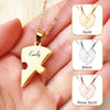 Real Friends Are Family - Bestie Personalized Custom Heart Puzzle Necklace - Gift For Best Friends, BFF, Sisters