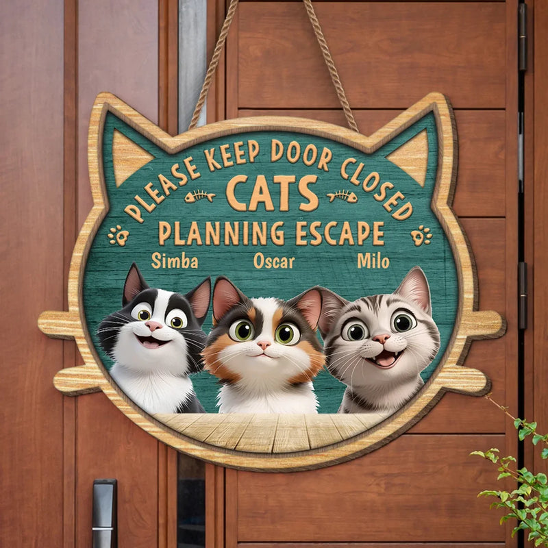 Home Is Where The Cat Is - Cat Personalized Custom Home Decor Wood Sign - House Warming Gift For Pet Owners, Pet Lovers