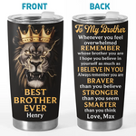 Brother, Never Forget Your Strength - Family Personalized Custom Tumbler - Gift For Brothers