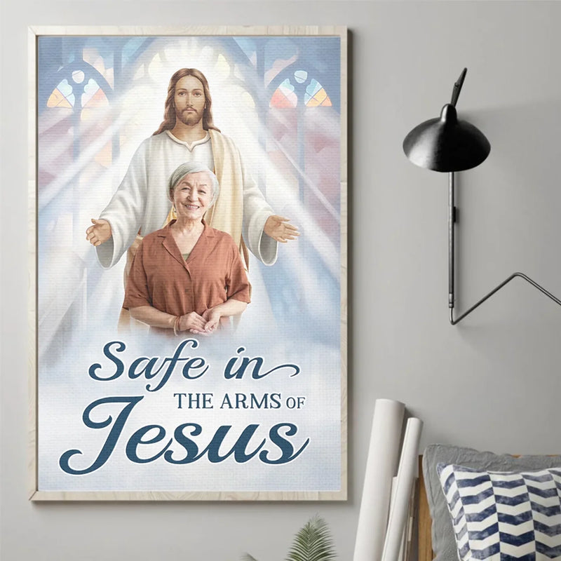 Custom Photo Wrapped In God’s Love, Held In My Heart - Memorial Personalized Custom Vertical Poster - Sympathy Gift For Family Members