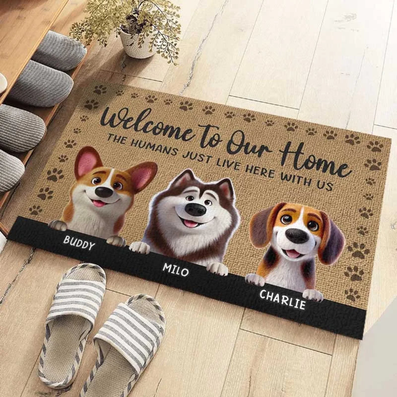 Pets Make The Rules, Humans Just Pay The Bills - Dog Personalized Custom Home Decor Decorative Mat - House Warming Gift For Pet Owners, Pet Lovers
