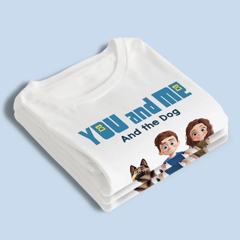 Only You, Me And Happy Tails - Couple Personalized Custom Unisex T-shirt, Premium T-shirt, Hoodie - Gift For Husband Wife, Anniversary, Pet Owners, Pet Lovers