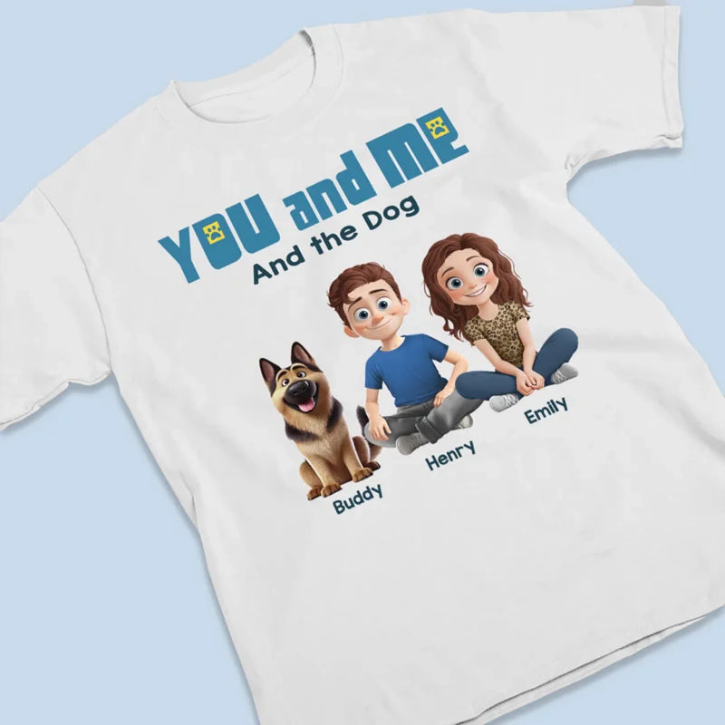 Only You, Me And Happy Tails - Couple Personalized Custom Unisex T-shirt, Premium T-shirt, Hoodie - Gift For Husband Wife, Anniversary, Pet Owners, Pet Lovers