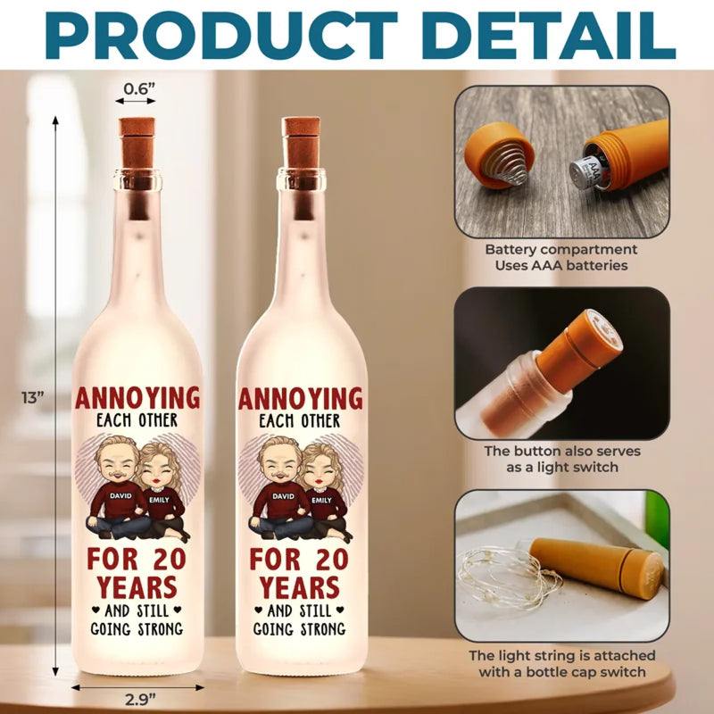 Grow Old With Me, The Best Is Yet To Be - Couple Personalized Custom Bottle Lamp - Gift For Husband Wife, Anniversary