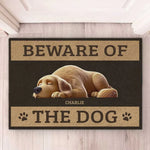 Beware Of The Dog, He Will Steal Your Heart - Dog Personalized Custom Home Decor Decorative Mat - House Warming Gift For Dog Lovers
