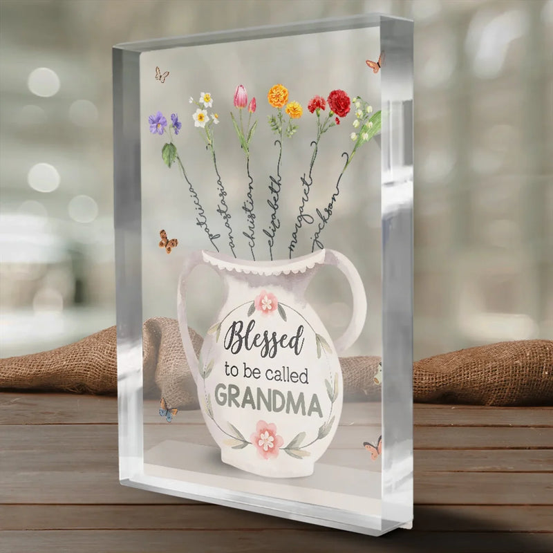Like Flowers, Children Brighten Every Corner Of Life - Family Personalized Custom Rectangle Shaped Acrylic Plaque - Gift For Mom, Grandma