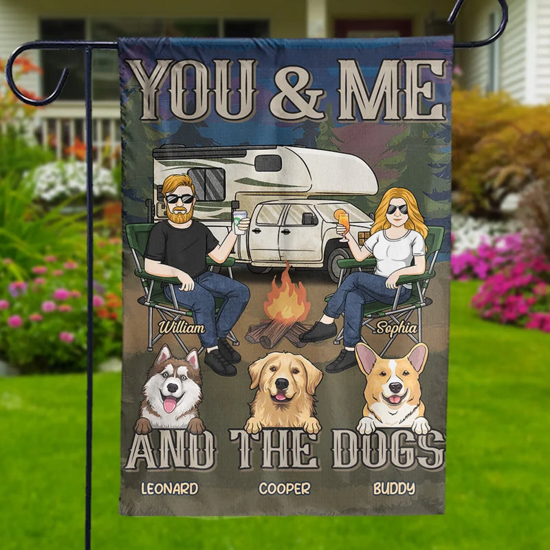 Just You, Me And Playful Tails - Dog Personalized Custom Flag - Gift For Husband Wife, Pet Owners, Pet Lovers
